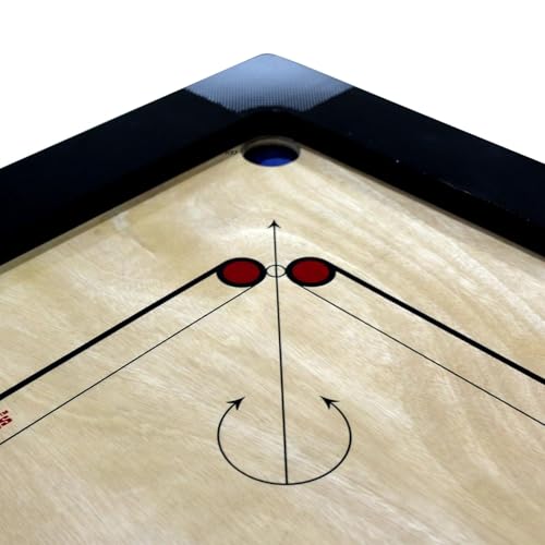 Image of WRF Superior Matte Finish Practice Carrom Board for Serious Professional Practice with Coins Striker and Powder Black New (35 Inches Club A3)