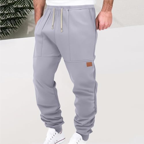 Sweatpants for Men Drawstring Elastic Waist Casual Sports Pants Pockets Solid Color Breathable Jogger Long Pants2