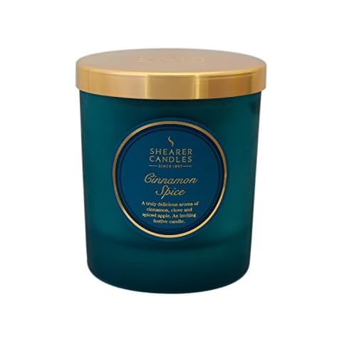Shearer Cinnamon Spice Scented Candle with Gold Lid Cover