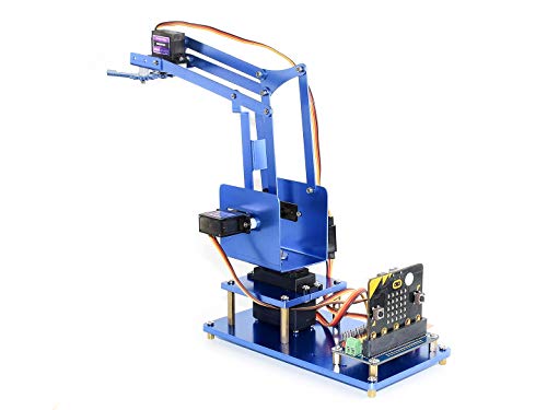 Waveshare 4-DOF Metal Robot Arm Kit for Micro/-bit Remote Control Board 16-Channel Servo/PWM Outputs 12-bit Resolution Integrates 5V Regulator