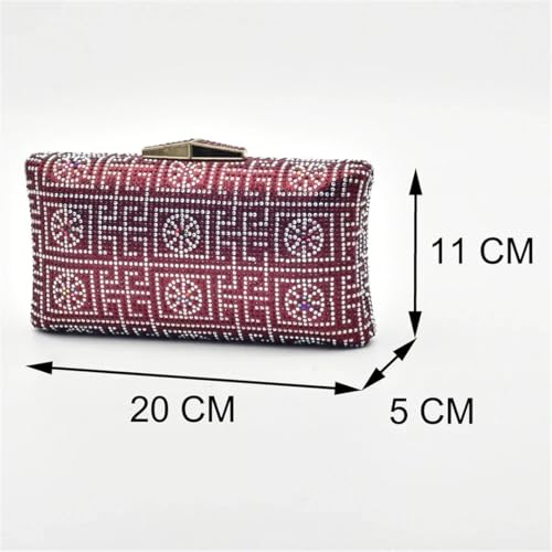 Women's Fashion Italian Rhinestone Decorated Shoe and Bag Set with Square Heel Slip-On Closure Round Toe Party Pumps3