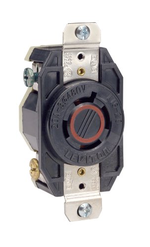 Prise de verrouillage encastrée 20A 480V Leviton 2430 femelle noire mise à la terre