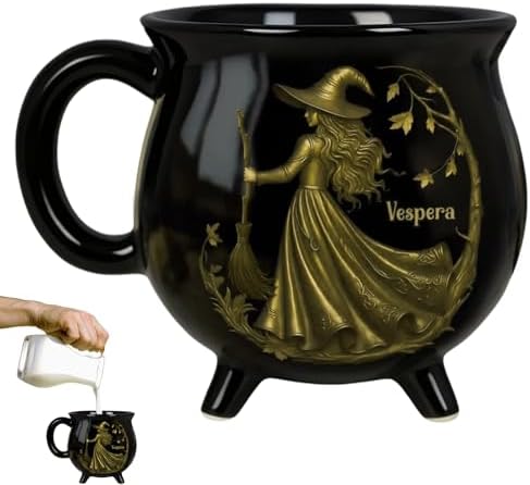 Taza de caldero de bruja, taza de café de caldero de brujas de ce...