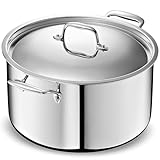 LEGEND COOKWARE 5-Ply Stainless Steel 12-Quart Stock Pot with Lid - Induction Compatible, Oven Safe 800°F - Non-Toxic, No Coatings - Even Heating, Won't Warp - Built to Last Generations