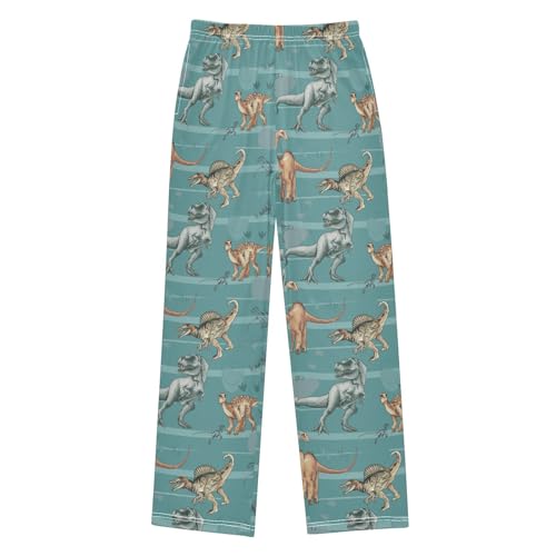 ZZXXB Wild Dino Boys Long Pants Soft Trousers Elastic Waist Kids Lounge Bottoms with Pockets S-XL