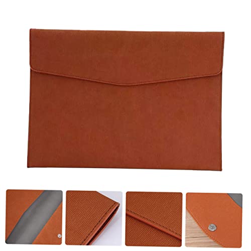 BUTIFULSIC Pasta Pasta Bolsa de couro Bolsa de couro para documentos Pasta de classificação Couro