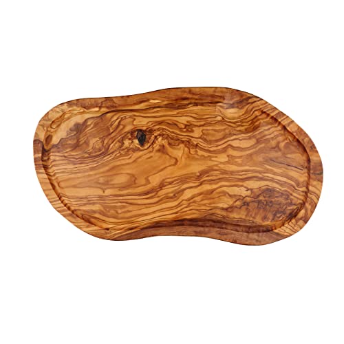 Cleminson Planche à découper en bois d'olivier 45 x 22 cm avec rainure pour jus - Grande taille