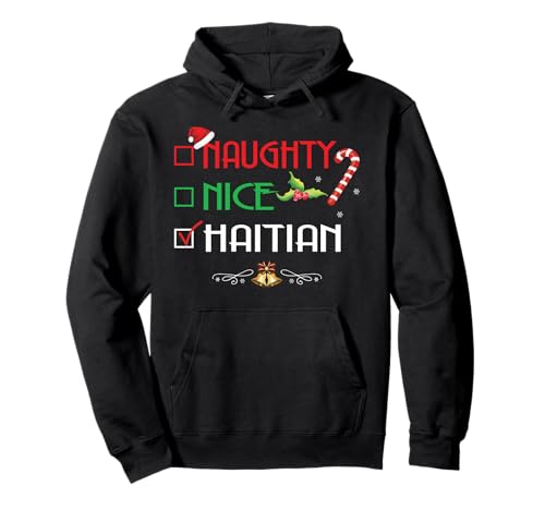 Niza Travieso Haitiano Divertido Familia Navidad Pijama Grupo Sudadera con Capucha