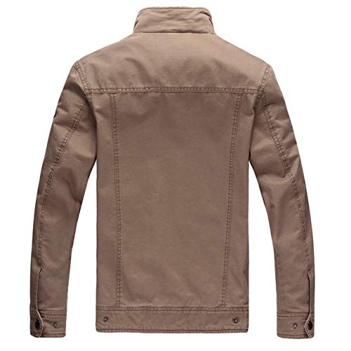 Minishion Men's Lightweight Cotton Fashion Zip Outdoor Army Jackets Trucker Coats3