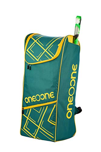 Image of One O One - Mystic Collection Single Compartment Green + Yellow Cricket Backpack, Kit Bag