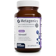 Metagenics Adreset - Adaptogen Formula with Rhodiola, Panax Ginseng & Cordyceps - Supports Stress Resilience, Energy & Fatigue Relief - Non-GMO, Gluten-Free & Vegetarian - 60 Capsules