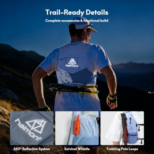 Haimont 8L Trail Running Hydration Vest with Soft Flasks, Light Blue, S by Haimont - Used condition - Image 7