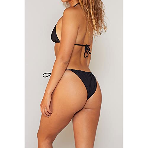 Hurley Womens Slider Tie Side Cheeky Bikini Bottoms, Black, Small Us #TOP2