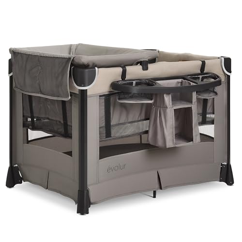 Evolur Cozy Cove Deluxe Playard in Biege