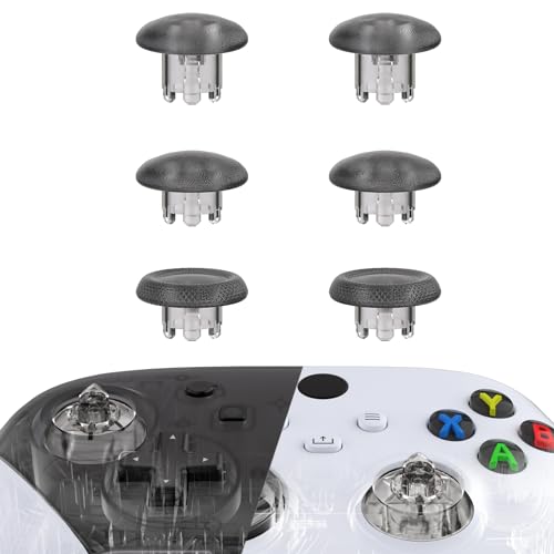 Image of eXtremeRate Edge Sticks Interchangeable Thumbsticks for Xbox Core Controller, Clear Black Swappable Analog Stick Joystick for Xbox One S /X /Elite, for Nintendo Switch Pro Controller
