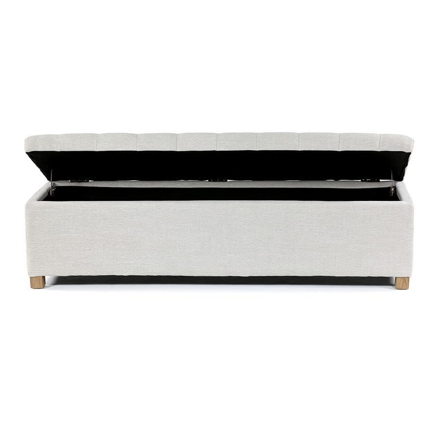 Image of MODERN WAVE Ashlee 50 inch Large Fabric Upholstered Flip Top Storage Bench 3 Seater Sofa Couch Pouffe Sofa Bench Ottoman for Living Room, Bedroom, Office. (Taupe)