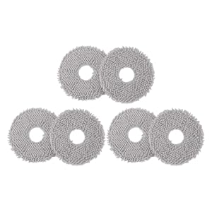 Gsycle 6PCS Robot Vacuum Cleaner Mop Pads, Grey Washable Fiber Mop Pads Ring-Shaped Robot Vacuum Replacement Accessories for V10 V12 W11
