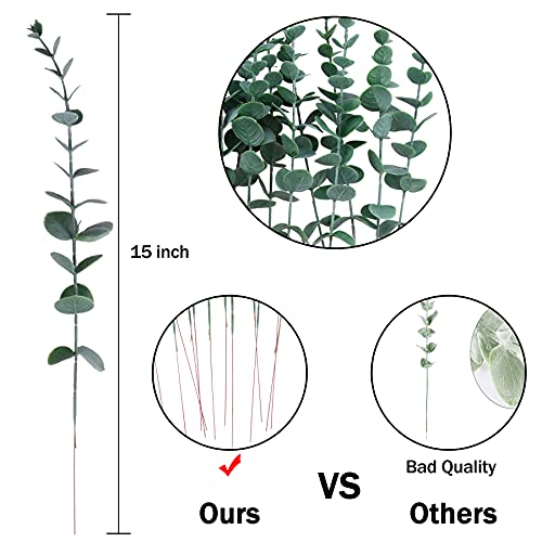 image for FEQO 36 Pcs Eucalyptus Stems Artificial Green Stems Eucalyptus Leaves 