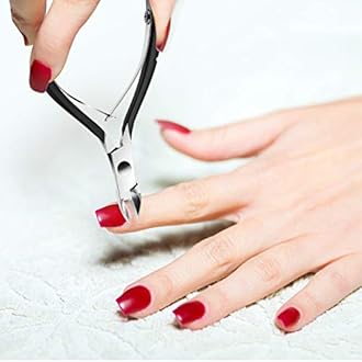 Cuticle Trimmer with Cuticle Pusher, XUNXMAS Cuticle Remover Cutter Nipper Scissor and Triangle Cuticle Nail Pusher Peeler Scraper, Durable Dead Skin Clipper Manicure Pedicure Tools (Black)