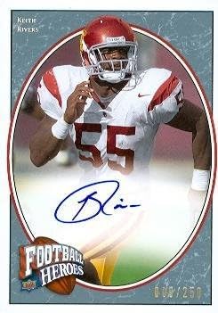 Autograph Warehouse 99965 Keith Rivers Autographed Football Card USC 2008 Ud Rookie Heroes No. 166