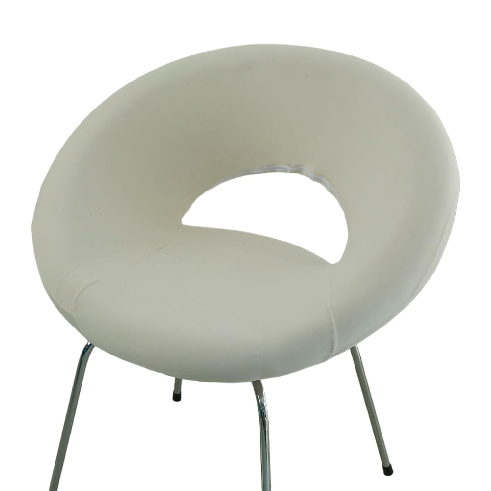 Liwlliua Off White B Swivel Bar Stool Chair Covers, Hollow Backrest Stretch Chair Cover Slipcovers For Round Curved Back Vanity Chairs Bar Stools, Washable Kitchen Chair Slipcovers,,4Pcs