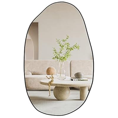 CASSILANDO Irregular Asymmetrical Mirror Wall Mounted, Unique Vanity Mirror,Shaped Dressing Mirror Decorative for Living Room, Bathroom, Bedroom, Entryway Wall Decor, 33.5"×20.5"