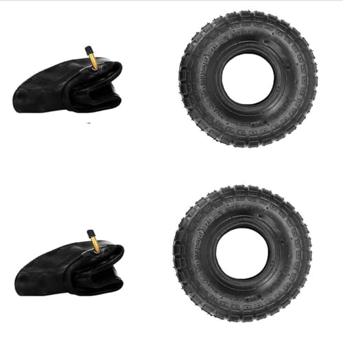 Winhub 2er Set Sackkarrenreifen 4.10/3.50-4 Zoll (260x85 mm) mit Schlauch & TR87 Winkelventil Profilreifen bis 125 kg für Sackkarre Transport- & Gartenwagen