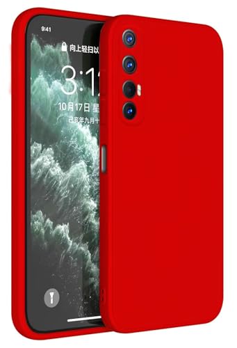 Topme Cover per OPPO Find X2 Neo (6.5' Inches) Custodia Case, Protezione Della Pelle Della Custodia in Silicone Tpu - Rosso Cina