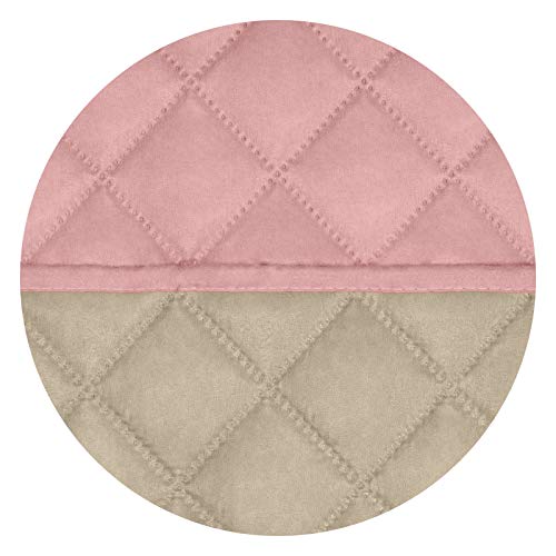 Image of PureFit Reversible Quilted Sofa Cover, Water Resistant Slipcover Furniture Protector, Washable Couch Cover with Non Slip and Elastic Straps for Kids, Dogs, Pets (Oversized Recliner, Pink /Beige)