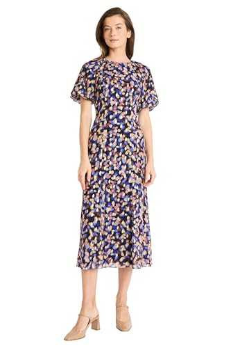 Maggy London Women's Puff Sleeve Flared Dress