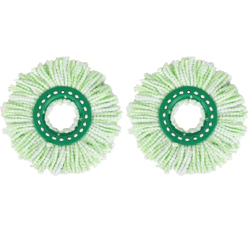 Mop Head Replacement for Libman Tornado Spin Mop System, Resuable Microfiber Mop Refill Pad, Easy to Replace, Machine Washable（2 Pack）