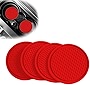 Yonput Pack-4 Car Cup Coaster, Universal Vehicle Car Cup Holder Coasters, Silicone Soft Coasters for Cup Holder, Suitable for Most Car, Cup Holder Insert Coaster, Car Accessory (Red)