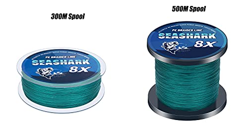 Seashark Braided Fishing Line Color Never Fade 8 Strands Super Strong Pe Fishing Line Abrasion Resistant Fishing Wire Zero Stretch Excellent Tensile Smooth Multiple Colors 6Lb To 80Lb #TOP5