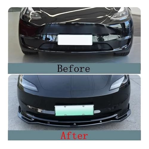 Séparateur avant pour Tesla Model 3 2024 2025 évite rayures lèvre noir brillant robuste