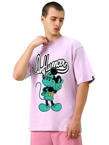 T-shirt oversize violet lilas Bewakoof XXL conçu avec des finitions premium