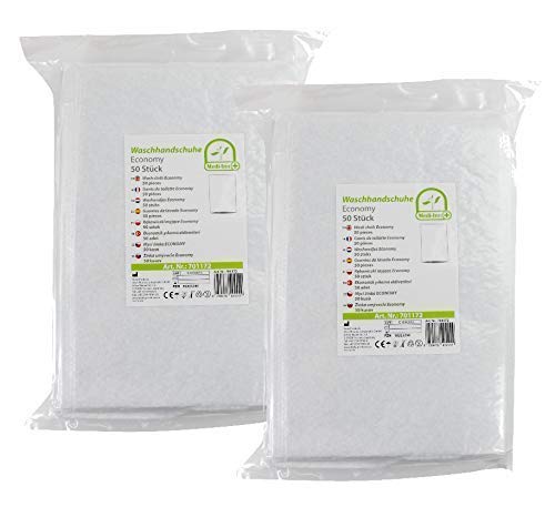 Medi-Inn Einmal-Waschhandschuhe ECONOMY | 2000 Stück | Einmalwaschlappen zur schnellen & gründlichen Körper- & Intimpflege | zur Babypflege