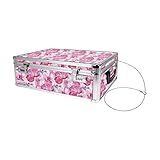 Vaultz Storage Lock Box - 6.5 x 23 x 13.5 Inch Lockable Dorm Storage Trunk with Combination Lock - Briefcase, Medicine Box, Lock Boxes for Personal Items, Cash, Laptop - Pink