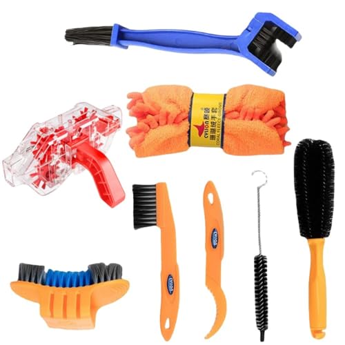 Vilom 透明型自転車チェーンクリーナー:可視式設計で洗浄状態をリアルタイム確認。浸漬洗浄で奥の汚れまで徹底除去。ハンドル操作で手荒れゼロ。磁石付きで金属粉吸着。簡単操作でメンテナンス効率アップ! (8点クリーニングセット)