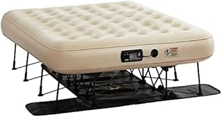 Simpli Comfy EZ Bed Queen Self-Inflating Air Mattress with Built-in Frame, Pump and Wheeled Case, Blow Up Inflatable Air Bed Perfect for Home, Guests, Travel, Vacation, Camping