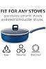 NutriChef 3.7Qt Saute Pan With Lid - Non-Stick Stylish Kitchen Cookware with Foldable Knob, Works with Model: NCCWSTKBUL (Blue) #3