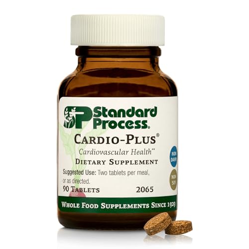 Standard Process Cardio-Plus - Antioxidant Support - Heart Health, Circulation & Blood Flow Supplement with Vitamin B6, Niacin & Riboflavin - Energy Metabolism Supplement - 90 Tablets