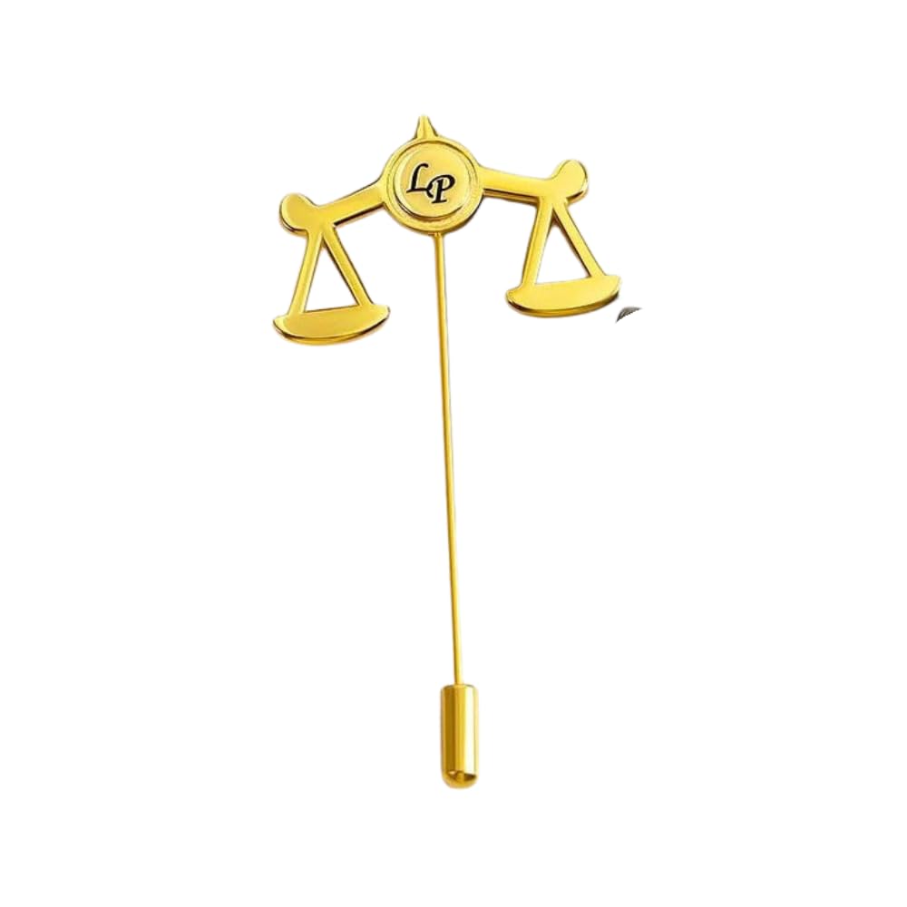 Personalized Scales of Justice Lapel Pin | Custom Initials Lawyer Badge | Graduation Court Ceremony Gift for Attorneys Judges Law Students | MOSKAI-picture-13
