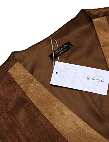 Coofandy Men's Suede Leather Vest Layered Style Dress Vest Waistcoat #TOP3