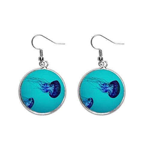 Pendientes de plata medusa ocean con acabado en cerámica fina de diseño científico exclusivo