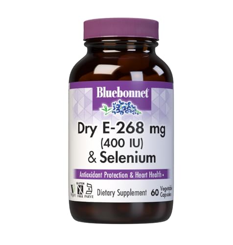 BlueBonnet Dry E-400 IU Plus Selenium Vegetarian Capsules, 60 Count