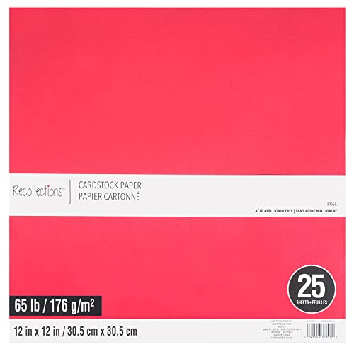 Recollections 12" x 12" Rose Cardstock Paper - Acid and
