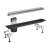 bonhomie paris fooding Finition satinée sans siphon Bonomi Canalissima de Sol avec Grille en aluminium-80 cm