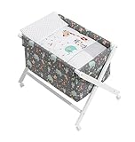  Minicuna Plegable Jirafa Gris: Estructura + Vestidura + Colcha Desenfuntable + Colchón + Almohada