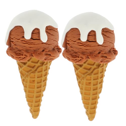 Alasum 2Pcs Artificial Ice Cream Cone, Fake Ice Cream Cone Prop Ice Cream Toy Fake Ice Cream Cone Fake Ice Cream Toy