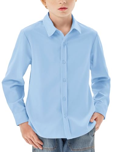 Haloumoning - Camisa de manga larga para niños, con botones,